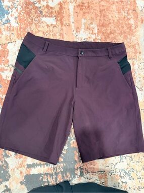 lululemon athletica Men's Plum Performance Shorts with Black Pocket Accents